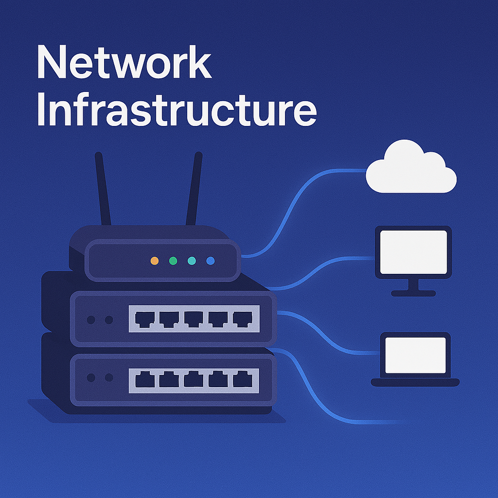 Network Infrastructure Diagram with Switches and Routers